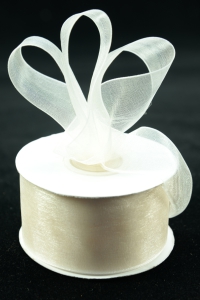 Organza Ribbon , Ivory, 1.5 Inch x 25 Yards (1 Spool) SALE ITEM
